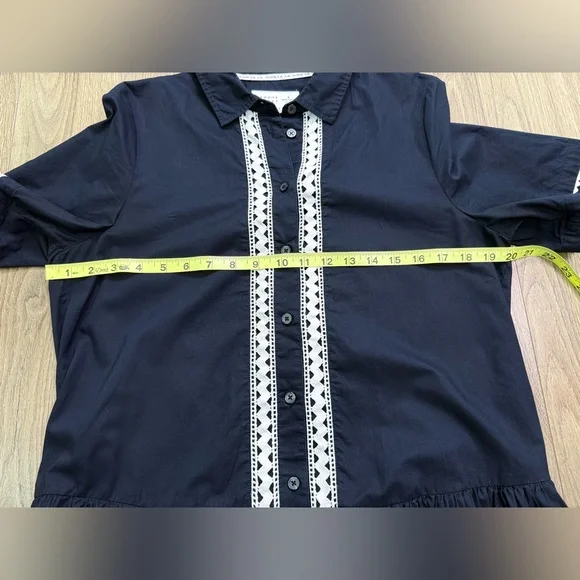 Kate Spade Broome Street Black Cotton Lace Trim Shirt Dress Size Small - Picture 9 of 10